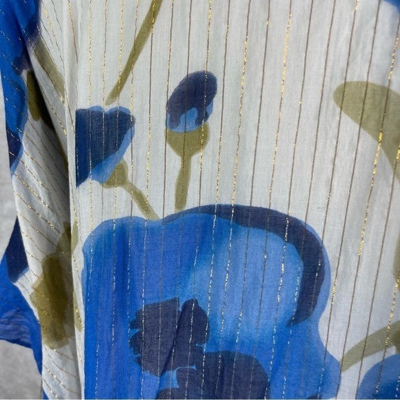 Aratta Silent Journey Kimono-Style Tassel Wrap Top In Blue One Size - Picture 7 of 9